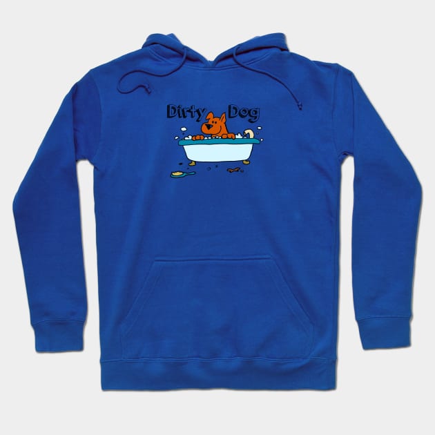 Dirty Dog Bubble Bath Staffy Cartoon Hoodie by MoPaws